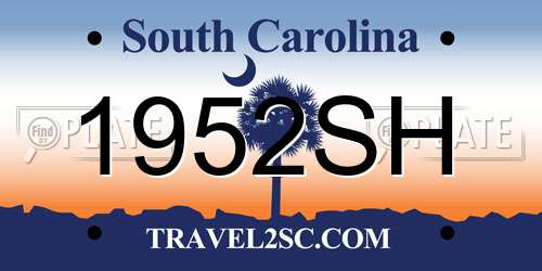 1952SH South Carolina License Plate
