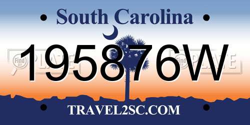 195876W South Carolina License Plate