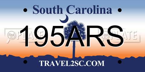195ARS South Carolina License Plate