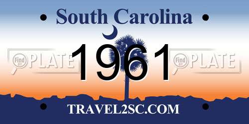 1961 South Carolina License Plate