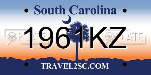 1961KZ South Carolina License Plate