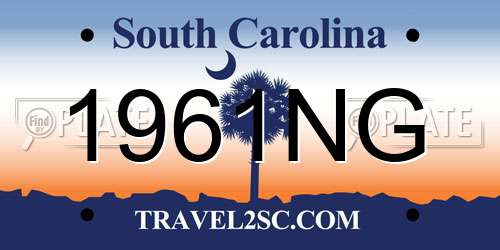 1961NG South Carolina License Plate