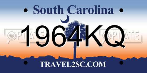 1964KQ South Carolina License Plate