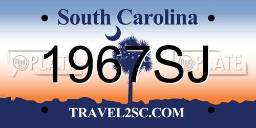 1967SJ South Carolina License Plate