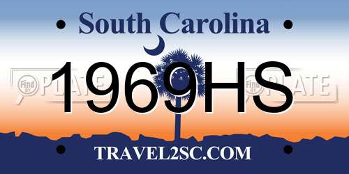 1969HS South Carolina License Plate