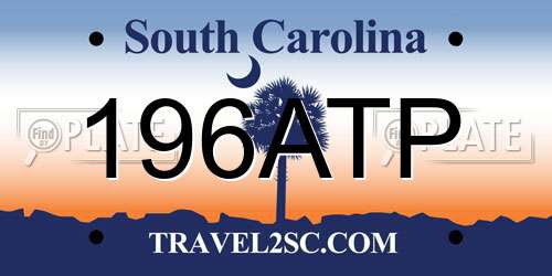 196ATP South Carolina License Plate