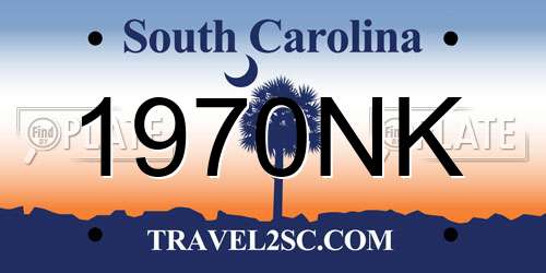 1970NK South Carolina License Plate
