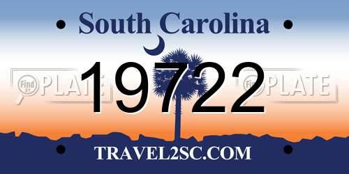 19722 South Carolina License Plate