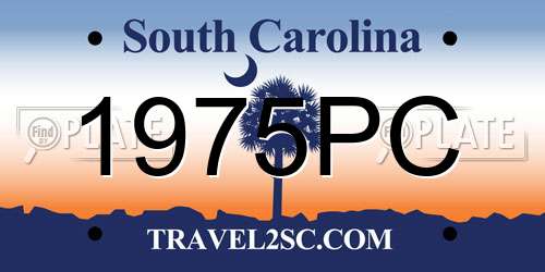 1975PC South Carolina License Plate