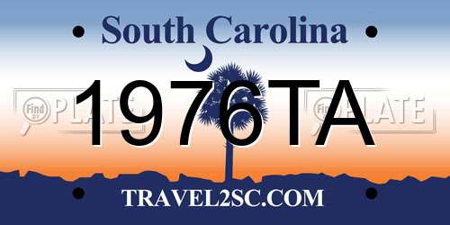 1976TA South Carolina License Plate