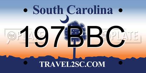 197BBC South Carolina License Plate