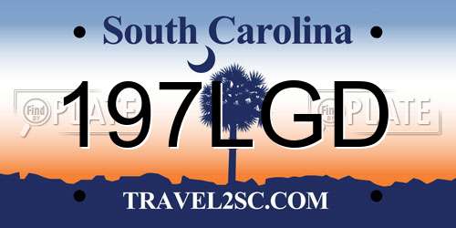 197LGD South Carolina License Plate