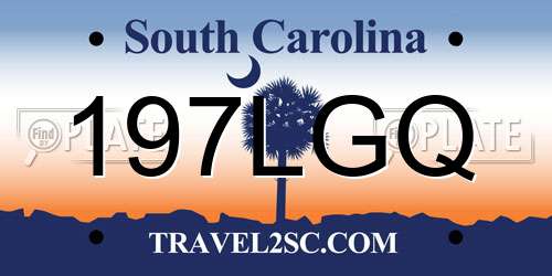 197LGQ South Carolina License Plate