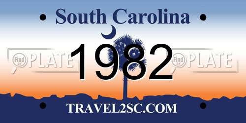 1982 South Carolina License Plate
