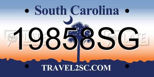 19858SG South Carolina License Plate