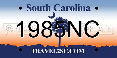 1985NC South Carolina License Plate