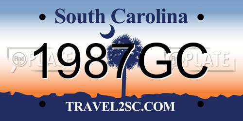 1987GC South Carolina License Plate