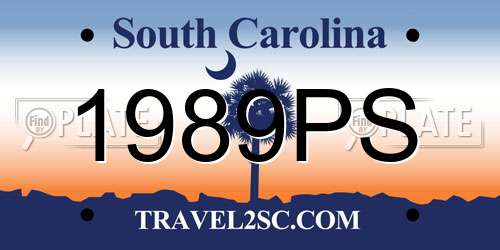 1989PS South Carolina License Plate