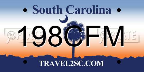 198CFM South Carolina License Plate