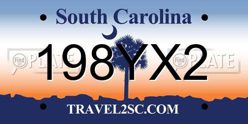 198YX2 South Carolina License Plate