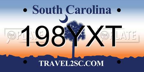 198YXT South Carolina License Plate