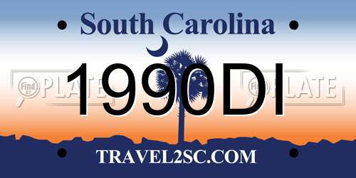 1990DI South Carolina License Plate