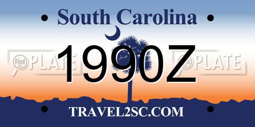 1990Z South Carolina License Plate