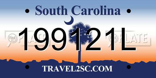 199121L South Carolina License Plate