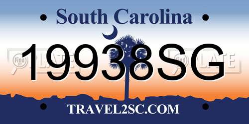 19938SG South Carolina License Plate