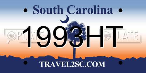 1993HT South Carolina License Plate