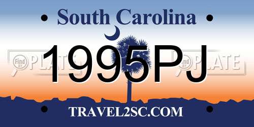 1995PJ South Carolina License Plate