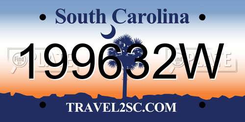 199632W South Carolina License Plate