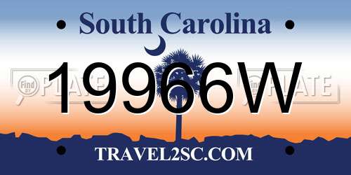 19966W South Carolina License Plate