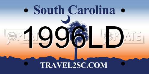 1996LD South Carolina License Plate