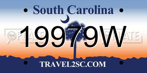 19979W South Carolina License Plate