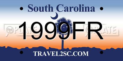1999FR South Carolina License Plate