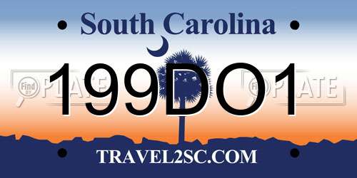 199DO1 South Carolina License Plate