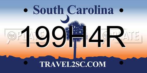 199H4R South Carolina License Plate