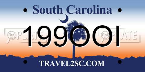 199OOI South Carolina License Plate