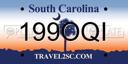 199OQI South Carolina License Plate