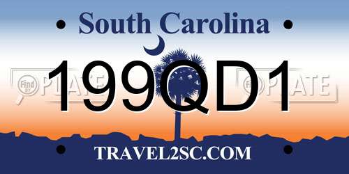 199QD1 South Carolina License Plate