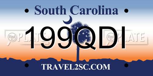 199QDI South Carolina License Plate