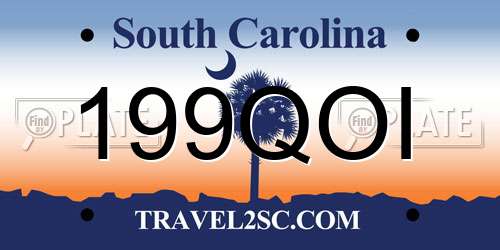 199QOI South Carolina License Plate