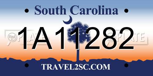 1A11282 South Carolina License Plate