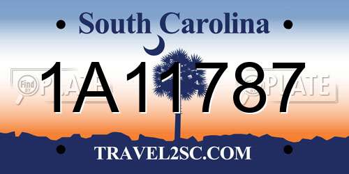1A11787 South Carolina License Plate