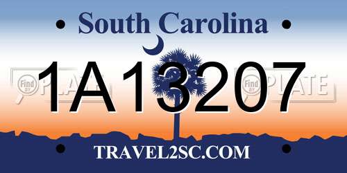 1A13207 South Carolina License Plate