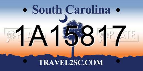 1A15817 South Carolina License Plate