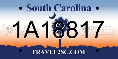 1A18817 South Carolina License Plate
