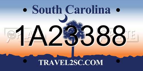 1A23388 South Carolina License Plate