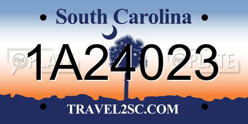 1A24023 South Carolina License Plate